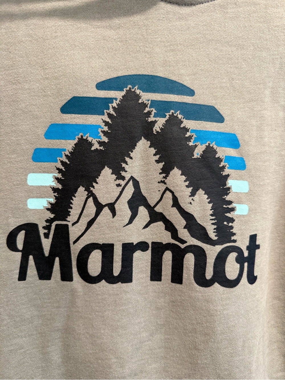 NWOT Marmot Light Gray Hoodie with Blue Mountain Graphic - Size M - Picture 3 of 7